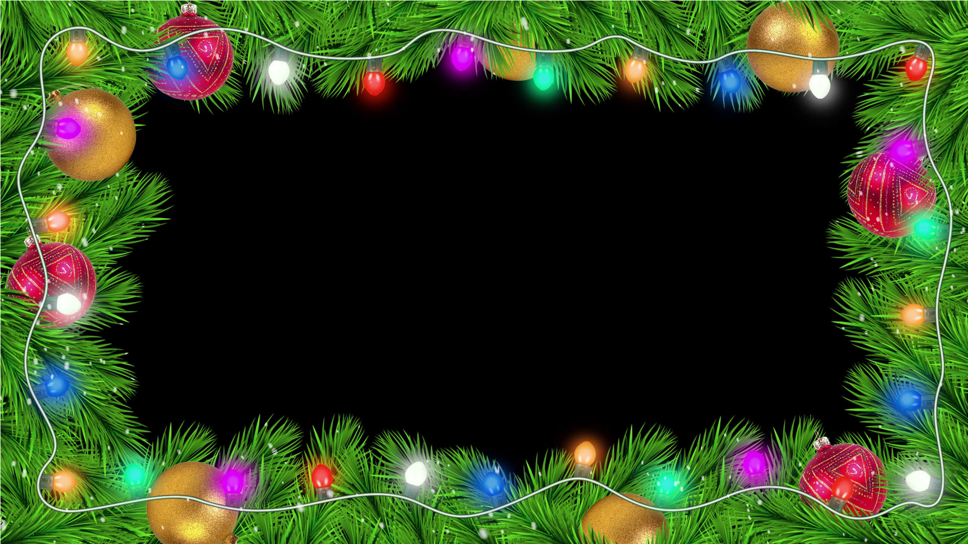 Christmas Frame Animation | Merry Christmas and Happy New Year Frame Black  Screen Motion Background | All Design Creative